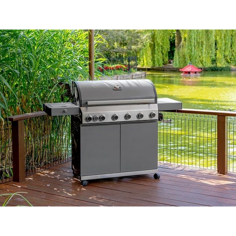 Grillstream Stainless Steel Classic 6 Burner Hybrid Gas / Charcoal BBQ