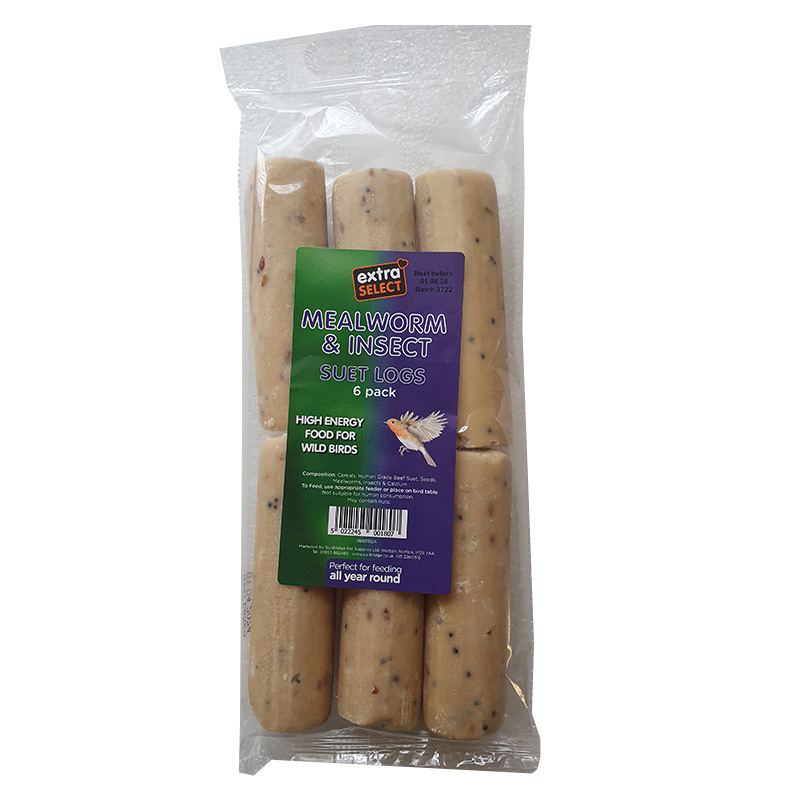 Suet Logs Insect And Mealworm Extra Select 6 Pack