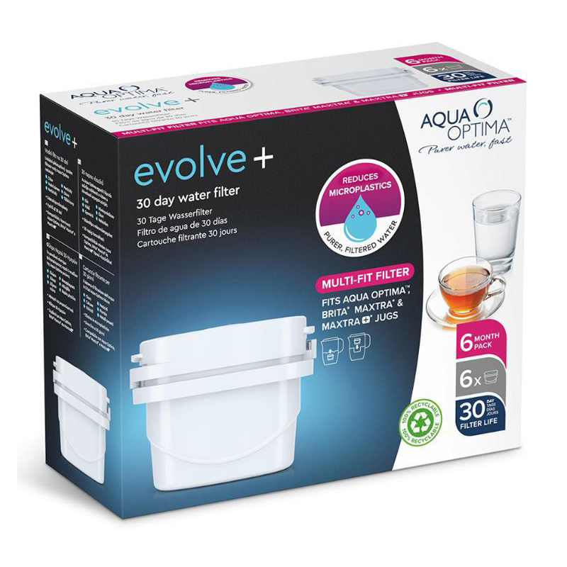 6 Pack of Aqua Optima Evolve and Water Filter