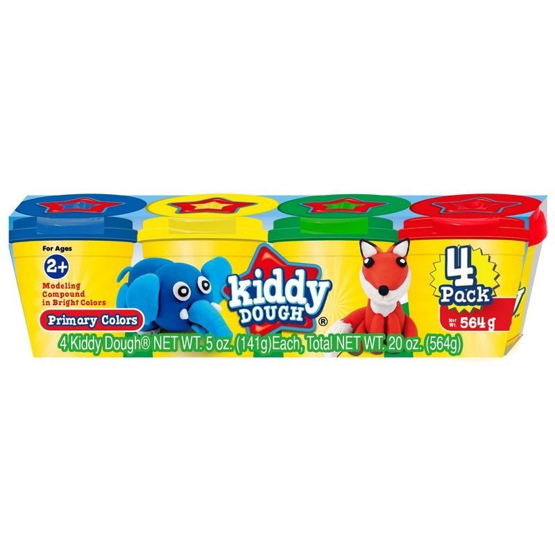 Kiddy Dough Primary Colours 4 Pack 564g
