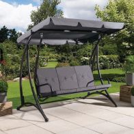 See more information about the Fraser Garden Swing Seat by Croft - 3 Seats Grey Cushions