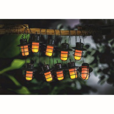 Product photograph of Lantern Solar Garden String Lights Decoration 10 Orange Led - 3 8m By Bright Garden from QD stores