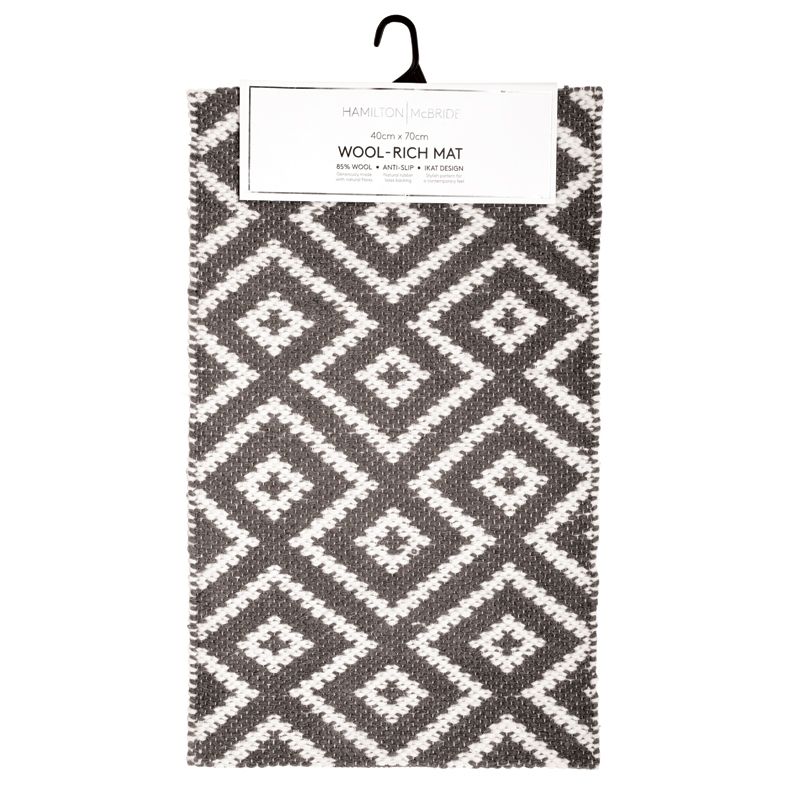 Hamilton McBride Grey Wool Rich Doormat 40 x 70cm 