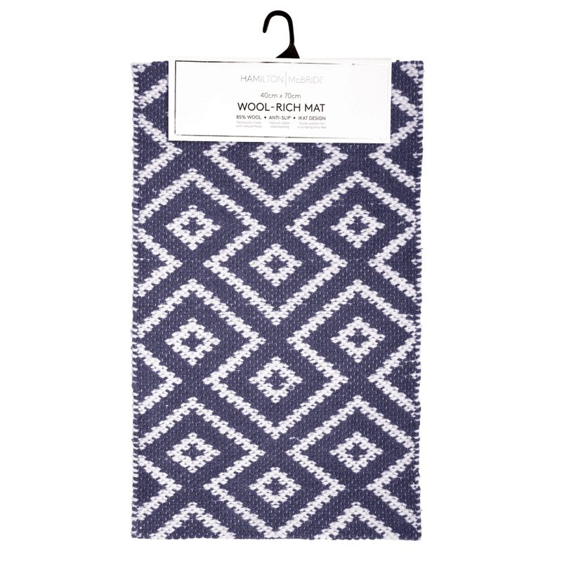 Hamilton McBride Blue Wool Rich Doormat 40 x 70cm 