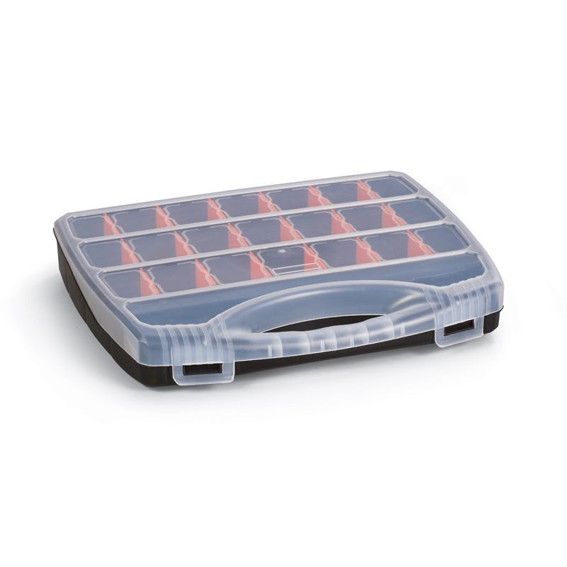 Plastic Organiser 22 Compartments 32cm - Black & Clear by Essentials