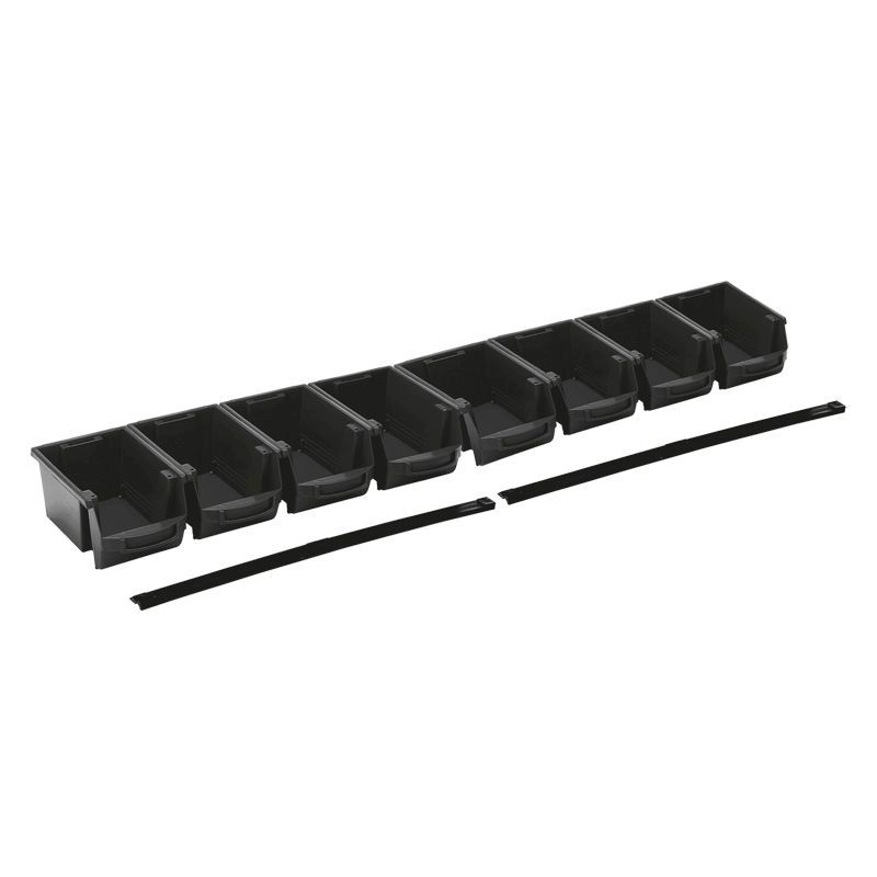 2 x Plastic Organisers 8 Compartments 45cm - Black by Essentials