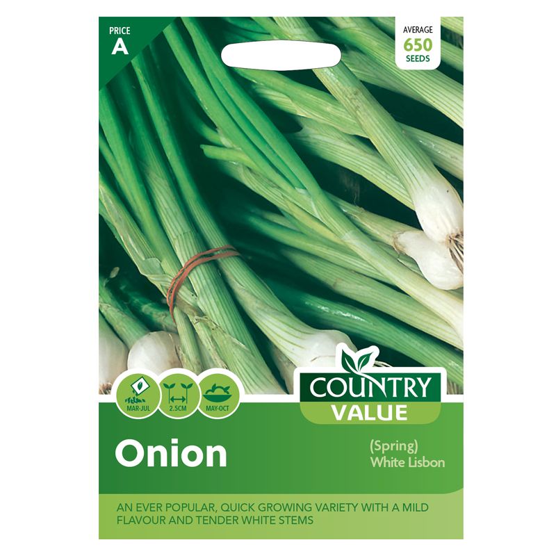Country Value Onion Spring White Lisbon Winter Hardy Seeds