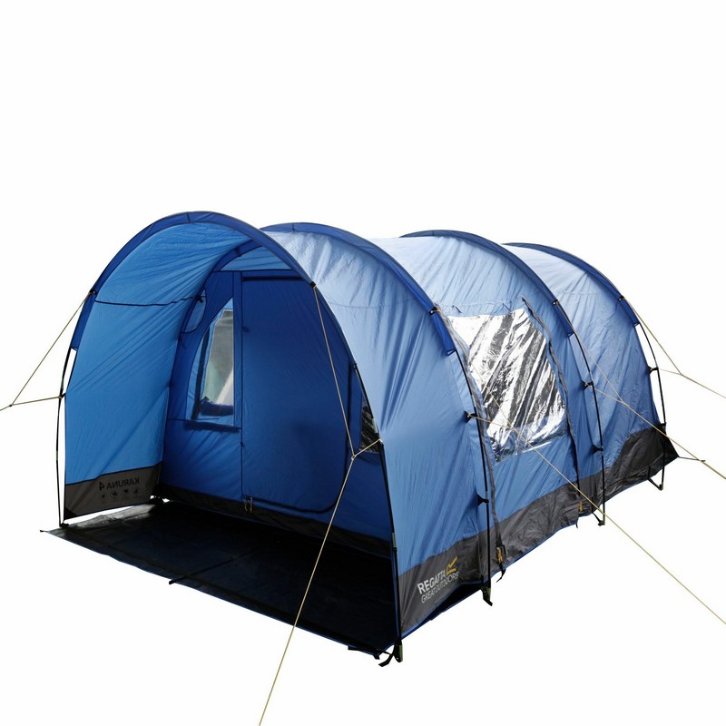 Karuna 4 Man Camping Tunnel Tent Blue
