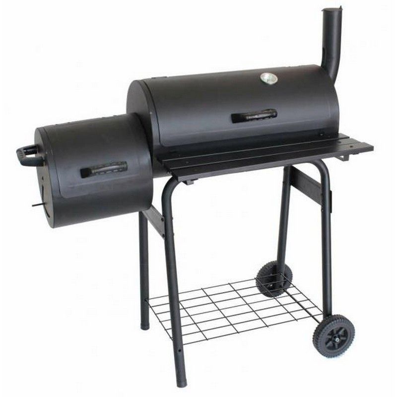Smoker Drum BBQ With Side Shelves