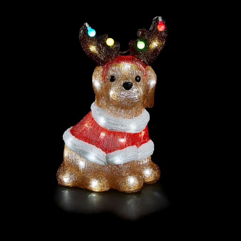 LED Christmas Dog Decoration - 40 White LEDs