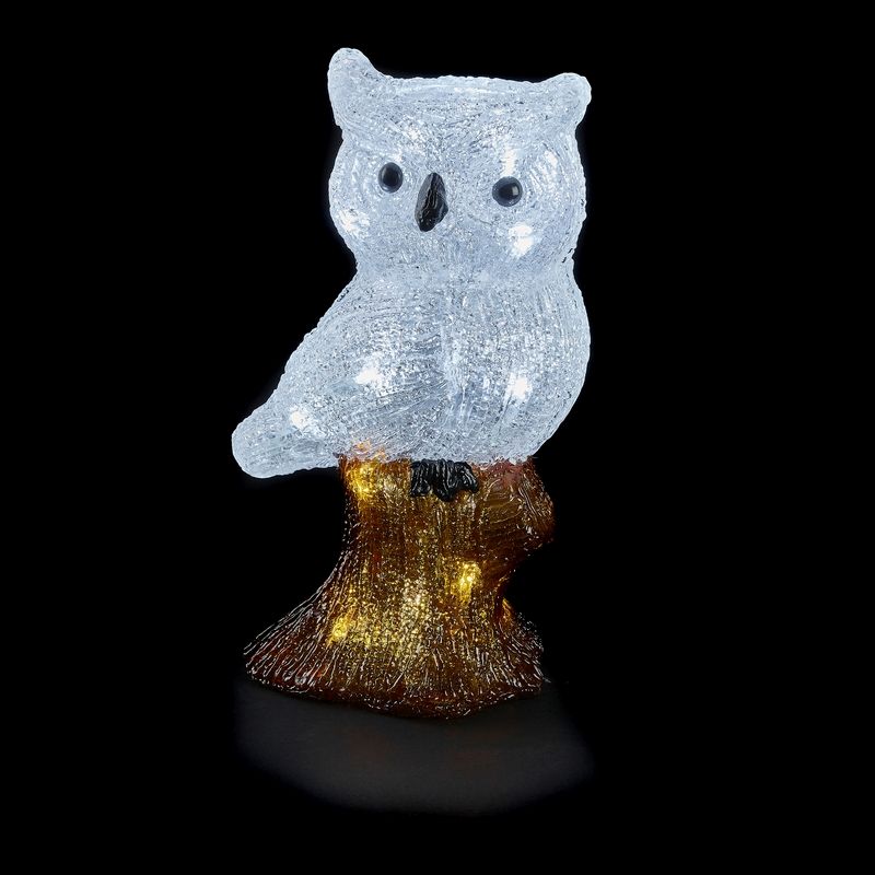 LED Christmas Owl Decoration - 20 White LEDs