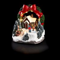 See more information about the Turning Skaters Christmas Wreath Village Scene Decoration 8 LEDs