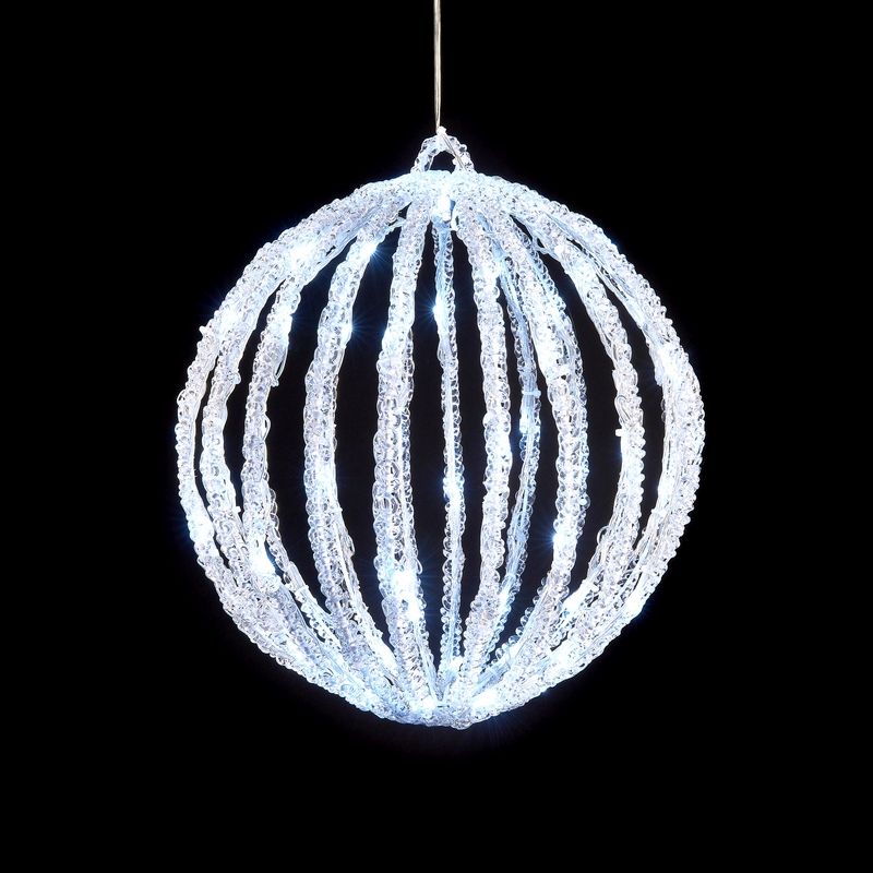 Acrylic Christmas Ball Light Decoration - 70 White LEDs