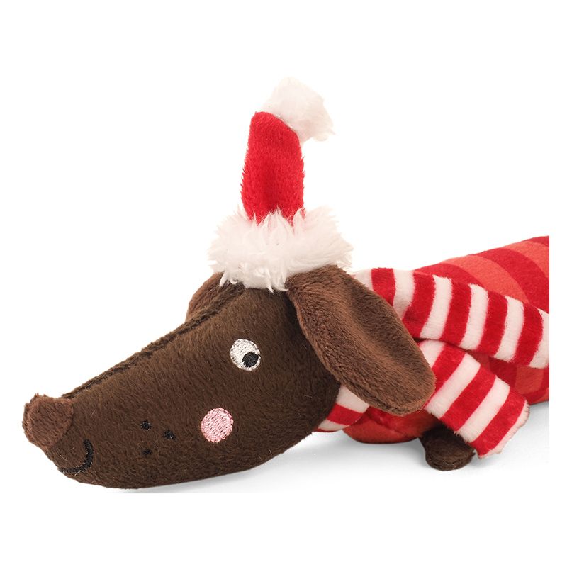 Christmas Pet Toy Sausage Dog play pal 26cm