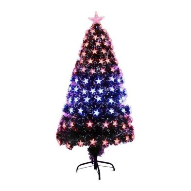 5ft Fibre Optic Christmas Tree Artificial With Led Lights Multicoloured