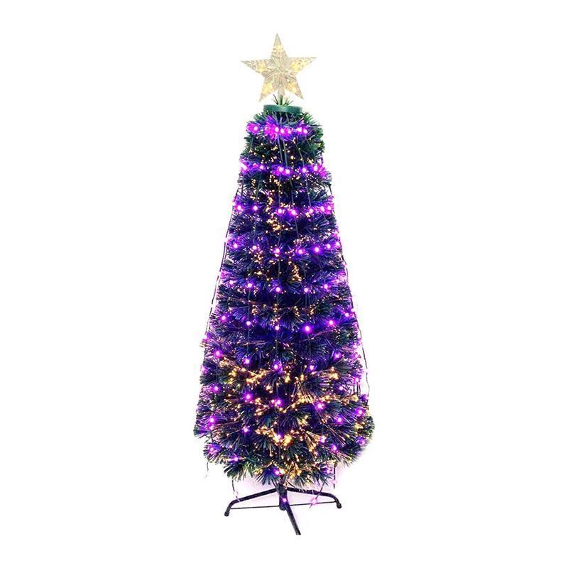 5ft Fibre Optic Christmas Tree Artificial - with LED Lights Purple 