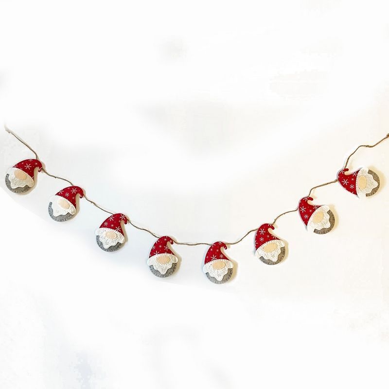 Gonk Garland Christmas Decoration Red & White - 182cm by Christmas Inspiration
