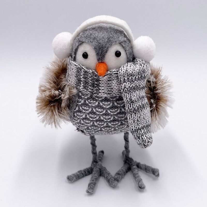 Bird Christmas Decoration - Grey Knitwear