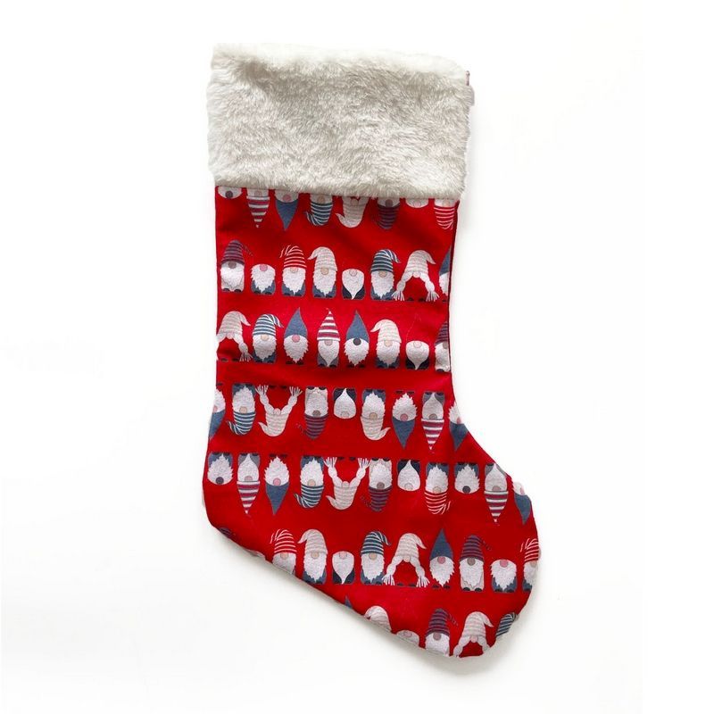Christmas Stocking Red & White with Gonk Pattern by Christmas Inspiration