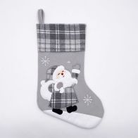 See more information about the Santa Christmas Stocking 18 Inch - Grey