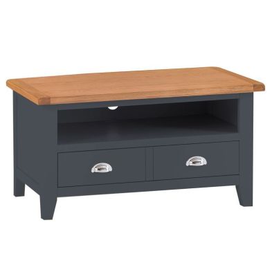 Product photograph of Aurora Midnight Tv Unit Oak 1 Shelf 1 Drawer from QD stores