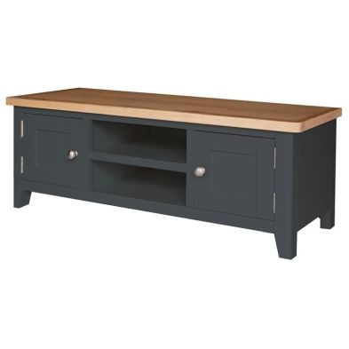 Product photograph of Aurora Midnight Large Tv Unit Oak 2 Doors 2 Shelves from QD stores