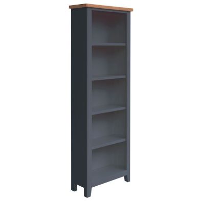 Aurora Midnight Tall Bookcase Oak 5 Shelves