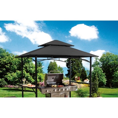 Product photograph of Luxury Garden Bbq Shelter By Croft 1 5 X 2 4m Doubled Vented Black from QD stores