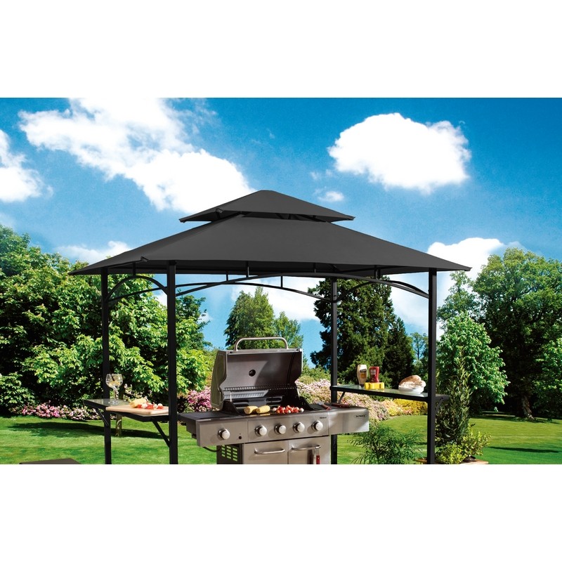 Luxury Garden BBQ Shelter by Croft 1.5 x 2.4M Doubled Vented Black