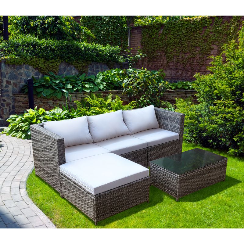 Avignon Rattan Garden Sofa Set by Croft - 3 Seats White