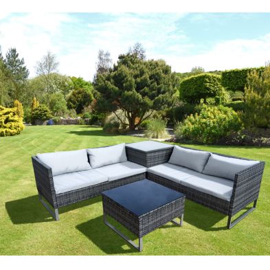 Avignon Garden Sofa Set By Croft 4 Seats Flat Weave Rattan White