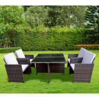 See more information about the Avignon Rattan Garden Patio Dining Set by Croft - 4 Seats White