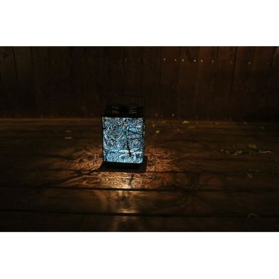 Product photograph of Leaf Solar Garden Lantern Decoration Blue Led - 15cm By Bright Garden from QD stores