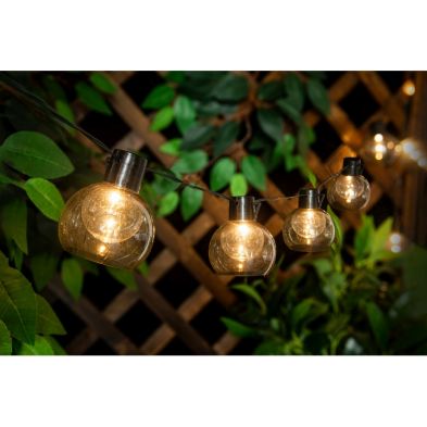 Product photograph of Festoon Solar Garden String Lights Decoration 10 Warm White Led - 2m By Bright Garden from QD stores