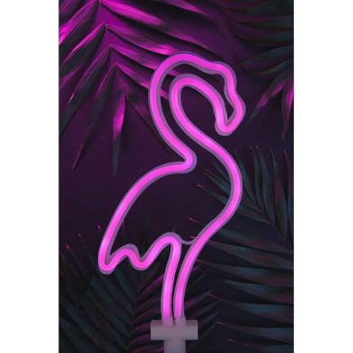 Product photograph of Flamingo Solar Garden Stake Light Decoration Pink Led - 50cm Neon By Bright Garden from QD stores