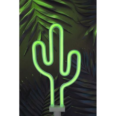 Cactus Solar Garden Stake Light Decoration Green Led 40cm Neon By Bright Garden
