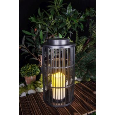 Product photograph of Candle Solar Garden Lantern Decoration Warm White Led - 36cm Contemporary Artisan By Bright Garden from QD stores