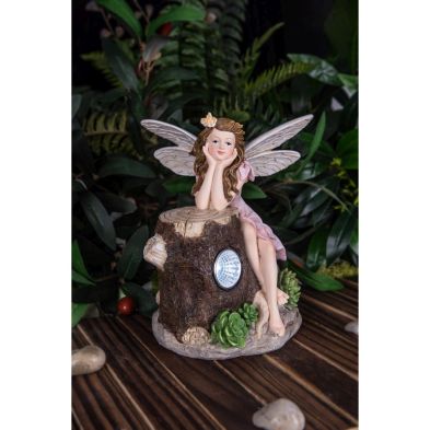 Product photograph of Fairy Solar Garden Light Ornament Decoration 2 White Led - 21cm Woodland Wonder By Bright Garden from QD stores