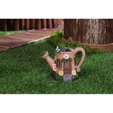 Product photograph of Teapot Solar Garden Light Ornament Decoration Warm White Led - 22cm Woodland Wonder By Bright Garden from QD stores