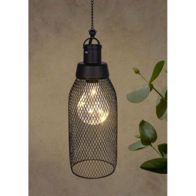 Product photograph of Cage Solar Garden Lantern Decoration Warm White Led - 31cm Contemporary Artisan By Bright Garden from QD stores