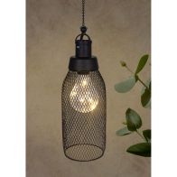 See more information about the Cage Solar Garden Lantern Decoration Warm White LED - 31cm Contemporary Artisan by Bright Garden