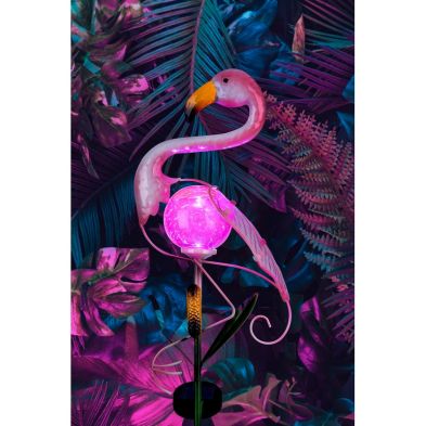 Flamingo Solar Garden Light Ornament Decoration Pink Led 81cm By Bright Garden