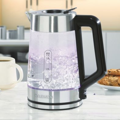 See more information about the Illuminating Easy Fill Kettle By Daewoo - Tempered Glass 1.7 Litre