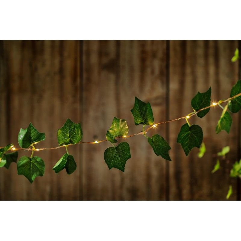 LED Solar Powered Ivy Fairy String Lights Garden Outdoor Leave Wall Fence  Light