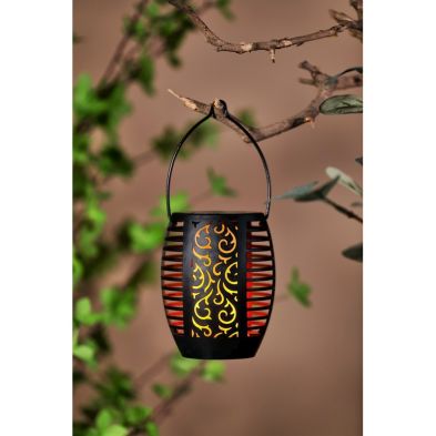 Product photograph of Solar Garden Lantern Decoration 12 Orange Led - 13cm By Bright Garden from QD stores