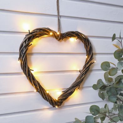 Product photograph of Heart Garden Light Ornament Decoration 20 Warm White Led - 45cm Floral Dream By Bright Garden from QD stores