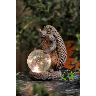 Product photograph of Hedgehog Solar Garden Light Ornament Decoration 5 Warm White Led - 24cm By Bright Garden from QD stores