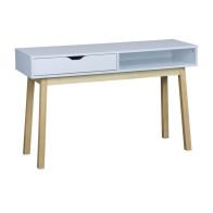 See more information about the Malmo White Shelf and Drawer Console Desk