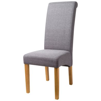 London Dining Chair Wood Fabric Grey