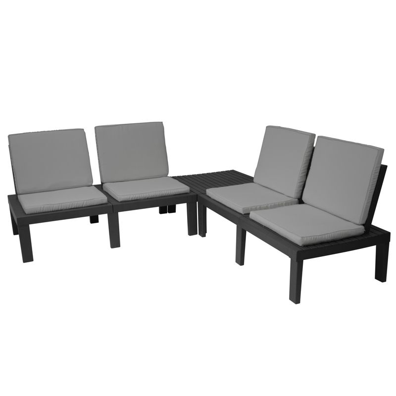 Molok Garden Sofa Set by Croft - 4 Seats Grey Cushions